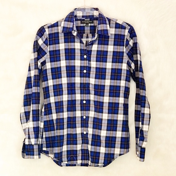 Banana Republic Tops - Banana Republic Blue Plaid. Size XS